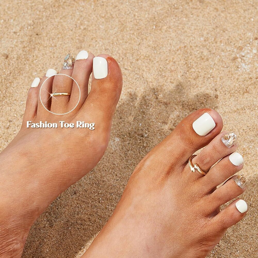 Adjustable Gold Toe Rings Women Waterproof Set - Picture 6 of 7